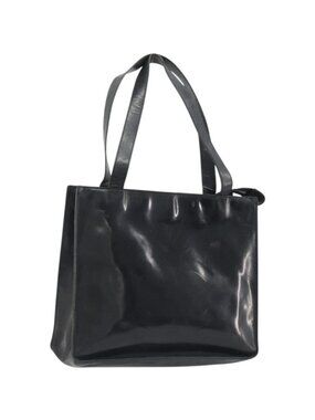 CHANEL Tote Bag Patent Black CC